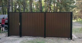 Купить распашные ворота из профнастила Ханты-Мансийск, цена от 2746 руб.